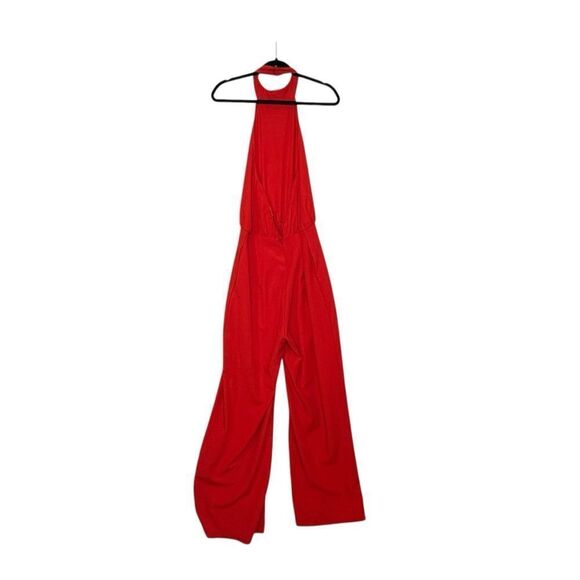 Lulus Moment For Life Red Halter Jumpsuit | Size L - Picture 4 of 9